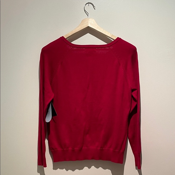 NWT Jessica Red Argyle Cardigan - Picture 2 of 9